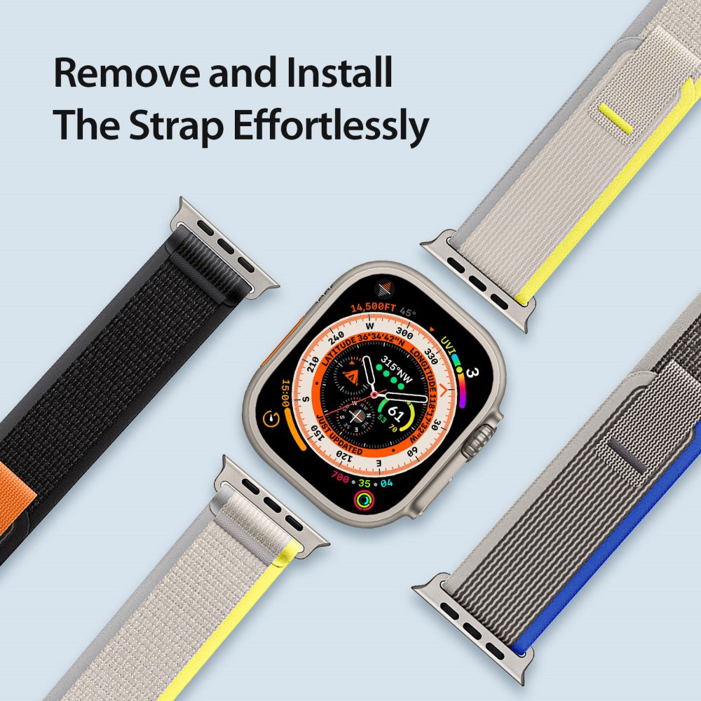 Fed Metal Og Nylon Universal Rem passer til Apple Smartwatch - Sort#serie_1