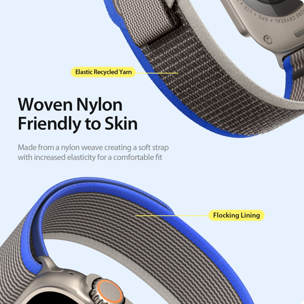 Fed Metal Og Nylon Universal Rem passer til Apple Smartwatch - Blå#serie_2