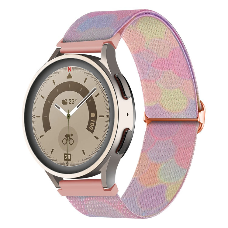 Super Godt Metal Og Nylon Universal Rem passer til Smartwatch - Pink#serie_4