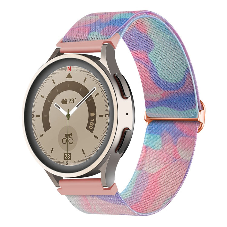 Meget Kønt Metal Og Nylon Universal Rem passer til Smartwatch - Pink#serie_8