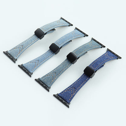 Rigtigt Cool Metal Og Nylon Universal Rem passer til Apple Smartwatch - Blå#serie_2