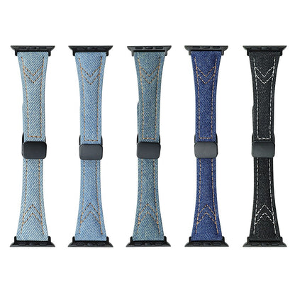 Rigtigt Cool Metal Og Nylon Universal Rem passer til Apple Smartwatch - Blå#serie_4