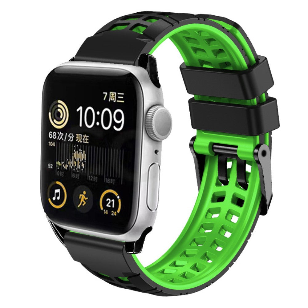 Vildt Fint Metal Og Silikone Universal Rem passer til Apple Smartwatch - Grøn#serie_6