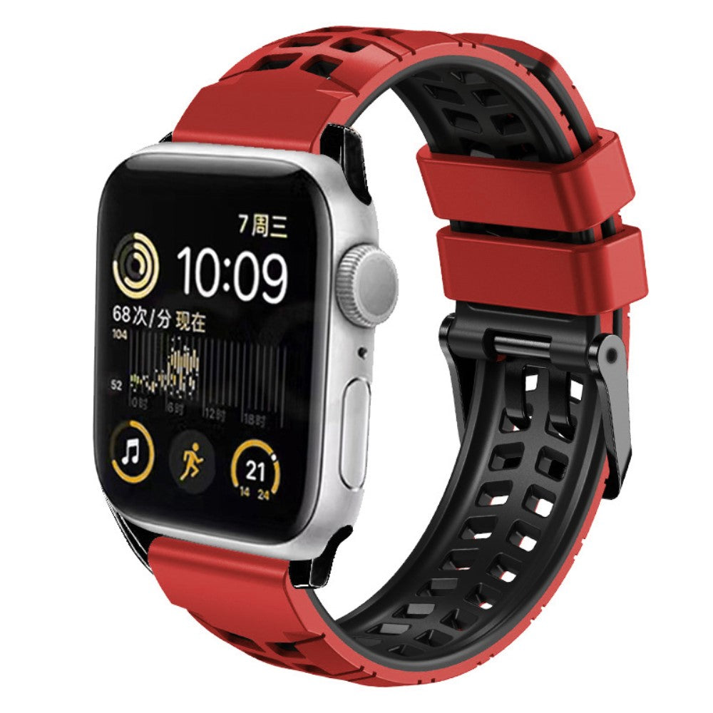Vildt Fint Metal Og Silikone Universal Rem passer til Apple Smartwatch - Rød#serie_7