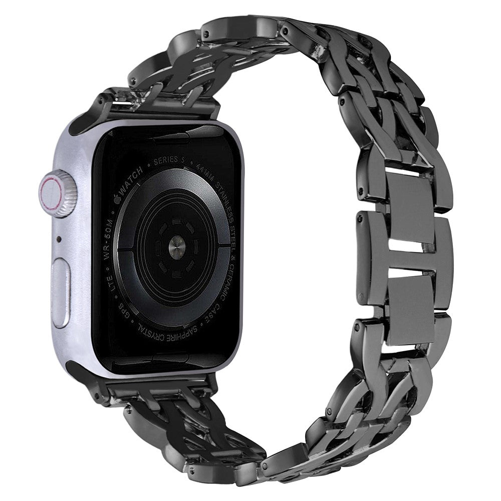 Mega Godt Metal Og Rhinsten Universal Rem passer til Apple Smartwatch - Sort#serie_1