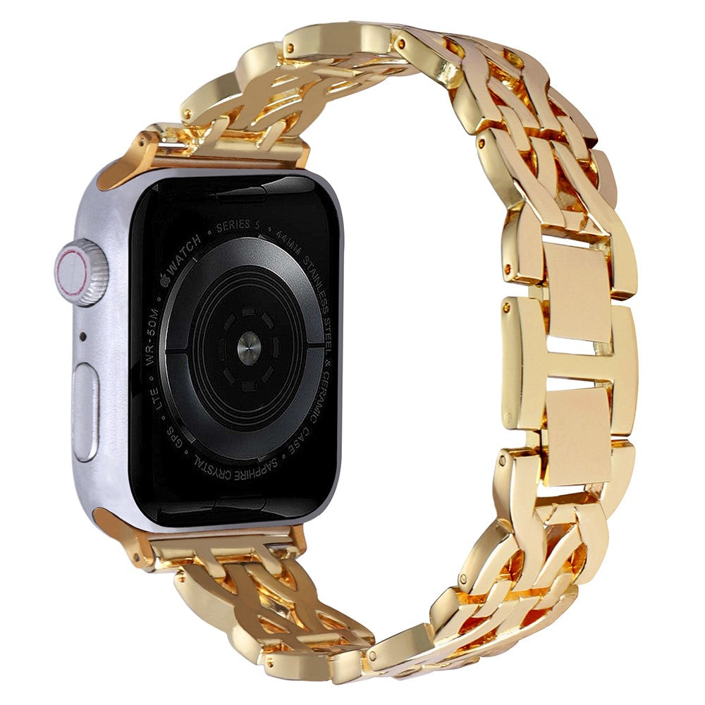 Mega Godt Metal Og Rhinsten Universal Rem passer til Apple Smartwatch - Guld#serie_2