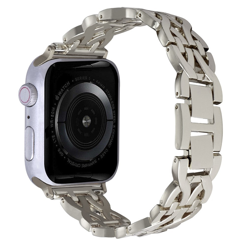 Mega Godt Metal Og Rhinsten Universal Rem passer til Apple Smartwatch - Sølv#serie_4