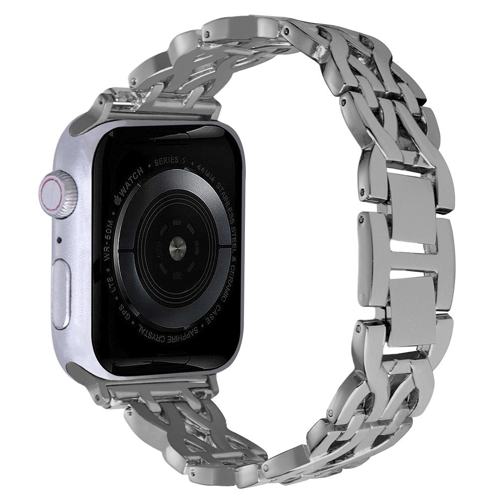 Mega Godt Metal Og Rhinsten Universal Rem passer til Apple Smartwatch - Sølv#serie_5