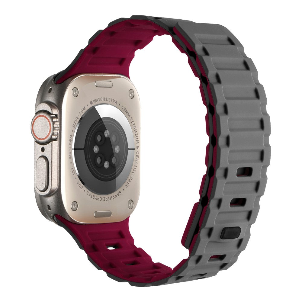 Meget Pænt Metal Og Silikone Universal Rem passer til Apple Smartwatch - Rød#serie_11