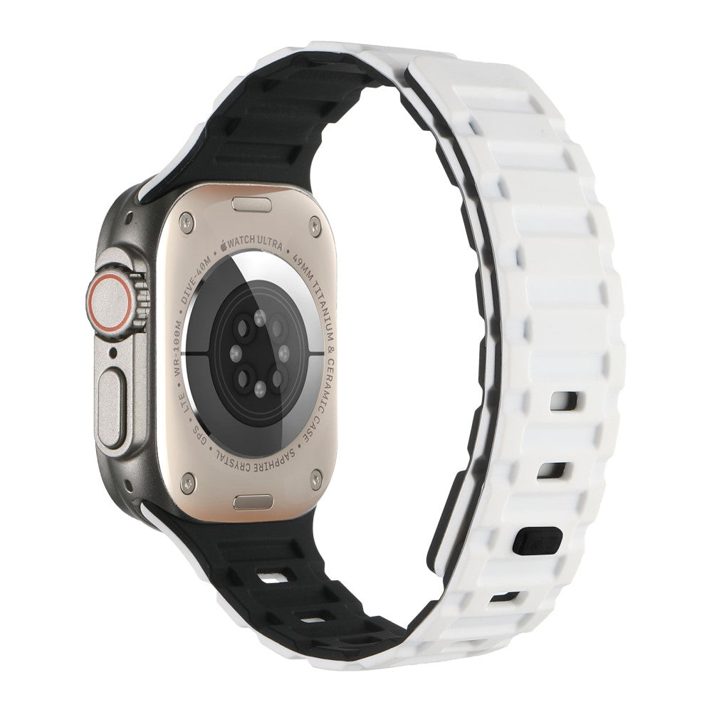 Meget Skøn Metal Og Silikone Universal Rem passer til Apple Smartwatch - Hvid#serie_1