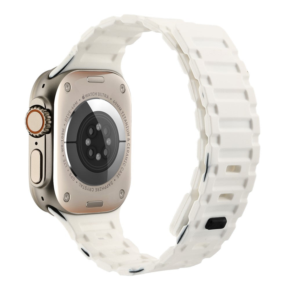Meget Skøn Metal Og Silikone Universal Rem passer til Apple Smartwatch - Hvid#serie_2