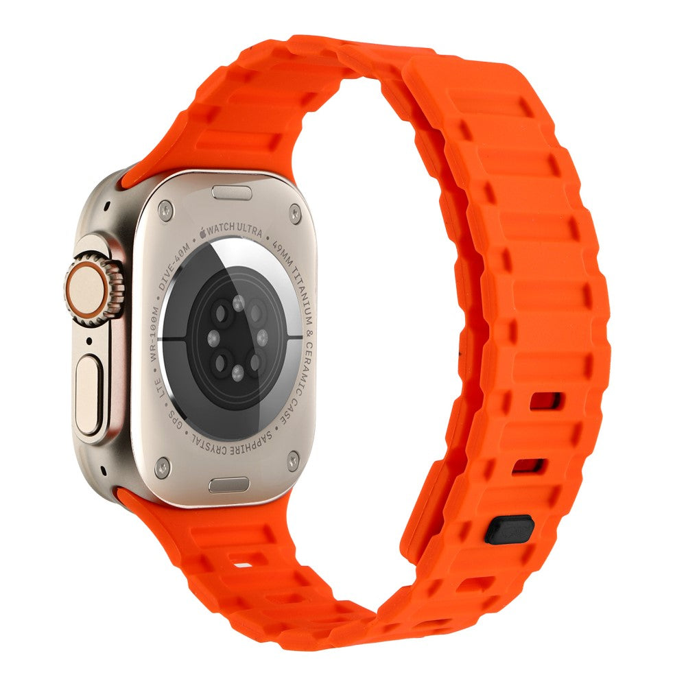 Meget Skøn Metal Og Silikone Universal Rem passer til Apple Smartwatch - Orange#serie_3