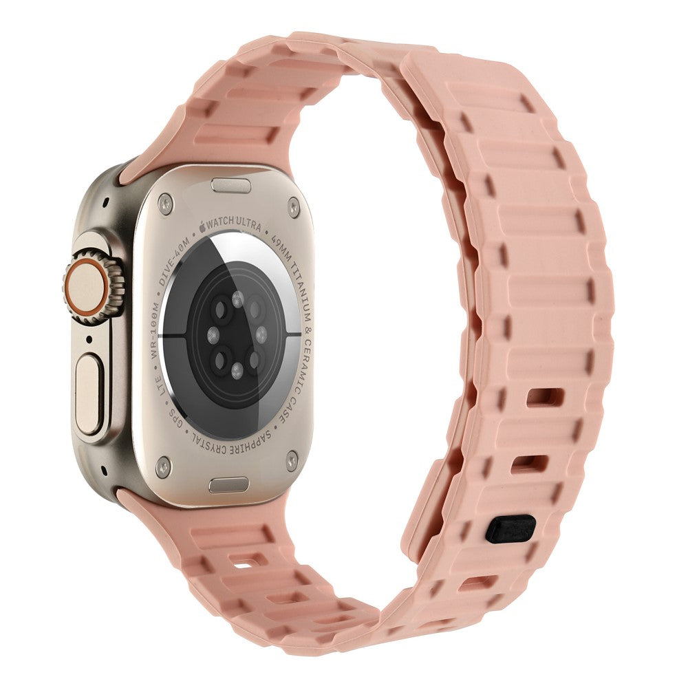 Meget Skøn Metal Og Silikone Universal Rem passer til Apple Smartwatch - Pink#serie_4