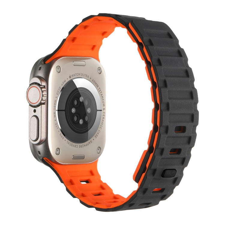 Meget Skøn Metal Og Silikone Universal Rem passer til Apple Smartwatch - Orange#serie_5