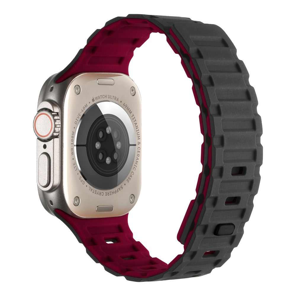 Meget Skøn Metal Og Silikone Universal Rem passer til Apple Smartwatch - Rød#serie_7