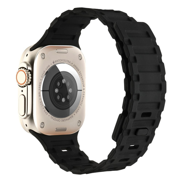 Meget Skøn Metal Og Silikone Universal Rem passer til Apple Smartwatch - Sort#serie_8