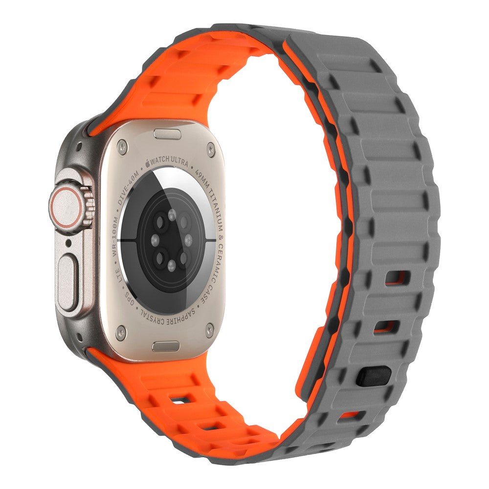 Meget Skøn Metal Og Silikone Universal Rem passer til Apple Smartwatch - Orange#serie_10
