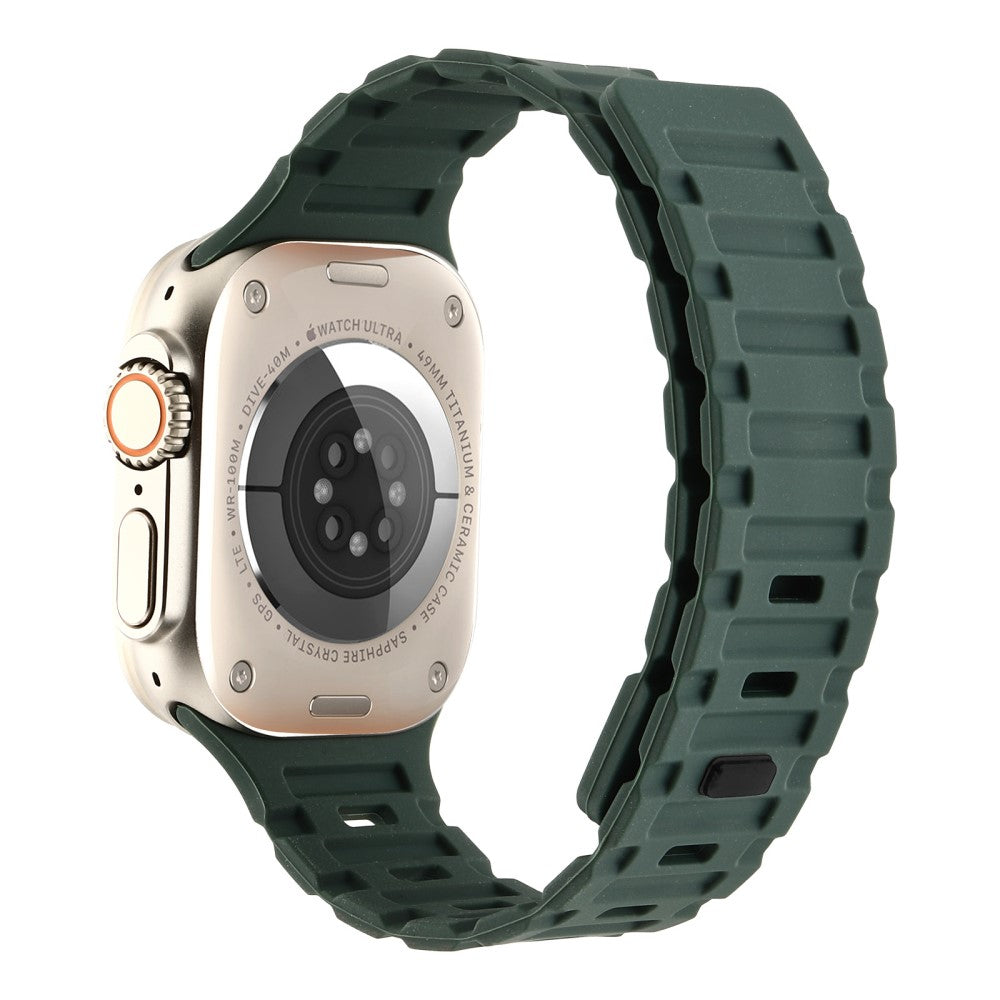 Meget Skøn Metal Og Silikone Universal Rem passer til Apple Smartwatch - Grøn#serie_15