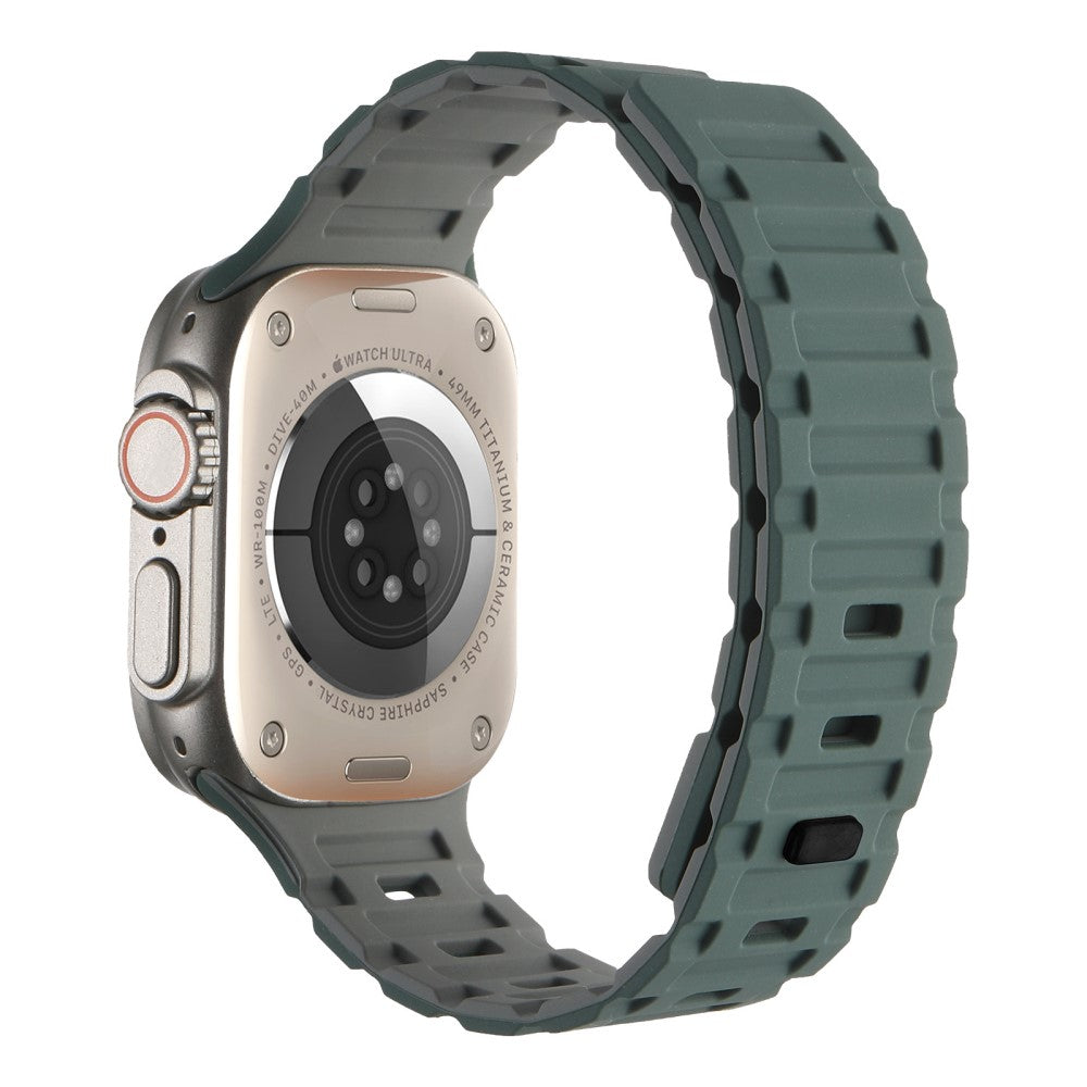 Meget Skøn Metal Og Silikone Universal Rem passer til Apple Smartwatch - Grøn#serie_16