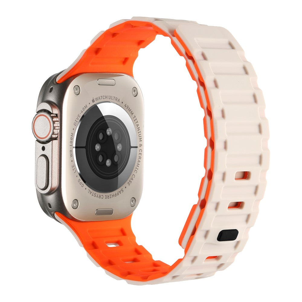 Meget Skøn Metal Og Silikone Universal Rem passer til Apple Smartwatch - Orange#serie_19