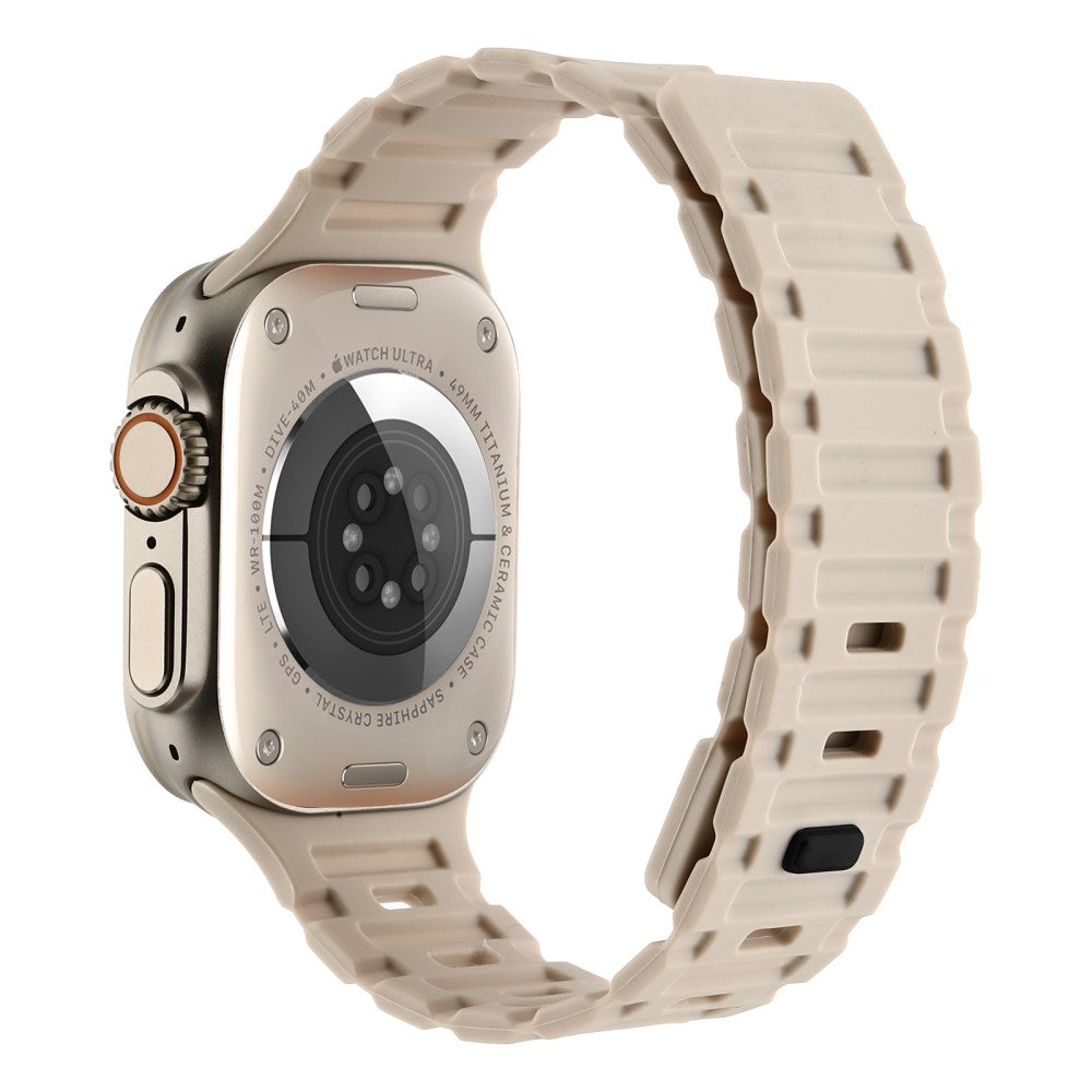 Meget Skøn Metal Og Silikone Universal Rem passer til Apple Smartwatch - Brun#serie_20