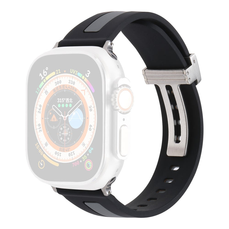 Super Skøn Metal Og Silikone Universal Rem passer til Apple Smartwatch - Sølv#serie_2