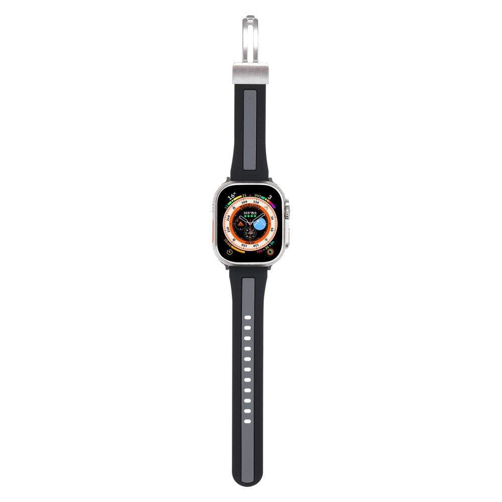 Super Skøn Metal Og Silikone Universal Rem passer til Apple Smartwatch - Sølv#serie_2
