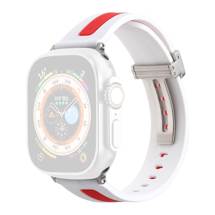 Super Skøn Metal Og Silikone Universal Rem passer til Apple Smartwatch - Hvid#serie_3