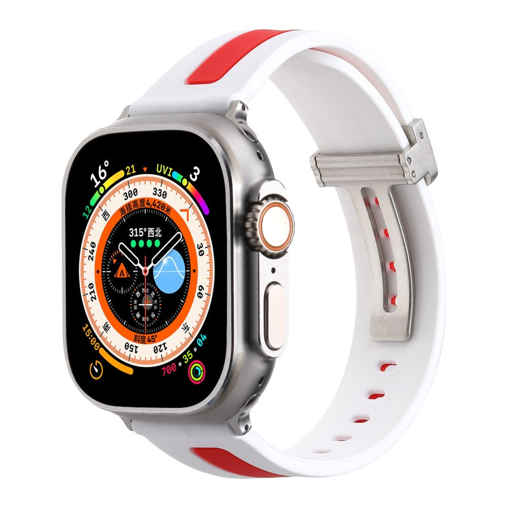 Super Skøn Metal Og Silikone Universal Rem passer til Apple Smartwatch - Hvid#serie_3