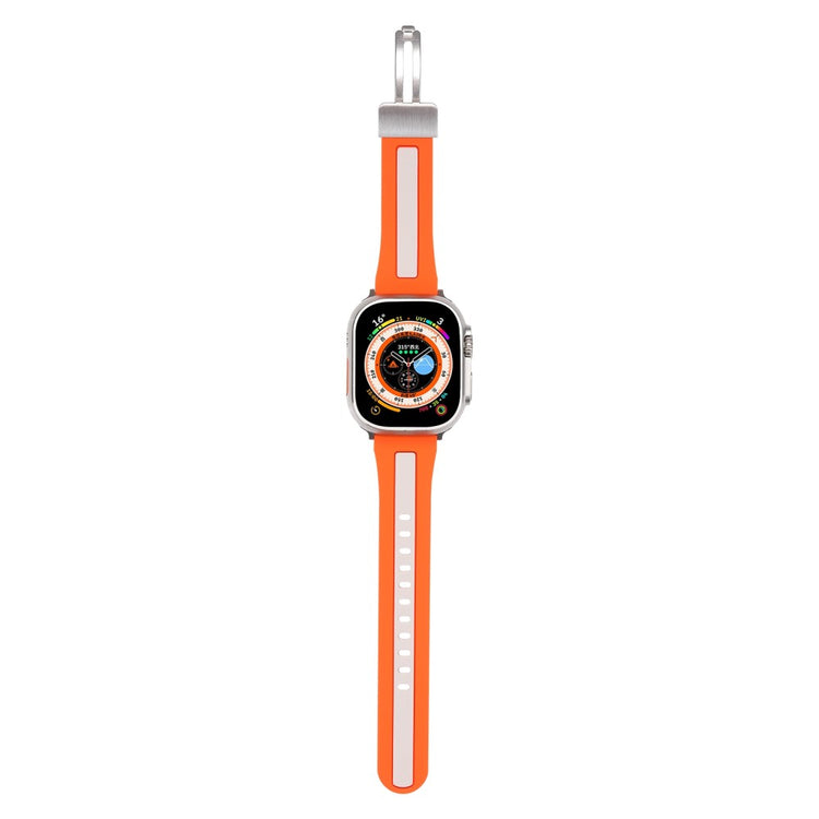 Super Skøn Metal Og Silikone Universal Rem passer til Apple Smartwatch - Orange#serie_5