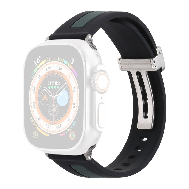 Super Skøn Metal Og Silikone Universal Rem passer til Apple Smartwatch - Grøn#serie_6