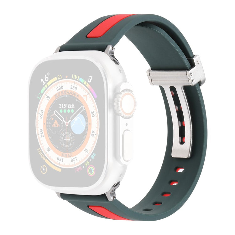 Super Skøn Metal Og Silikone Universal Rem passer til Apple Smartwatch - Grøn#serie_8
