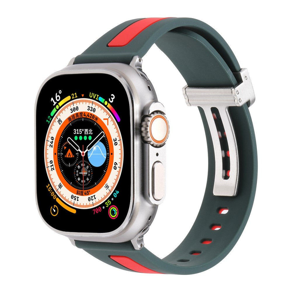 Super Skøn Metal Og Silikone Universal Rem passer til Apple Smartwatch - Grøn#serie_8