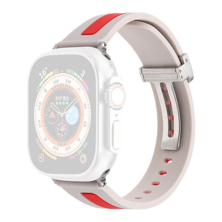 Super Skøn Metal Og Silikone Universal Rem passer til Apple Smartwatch - Rød#serie_9