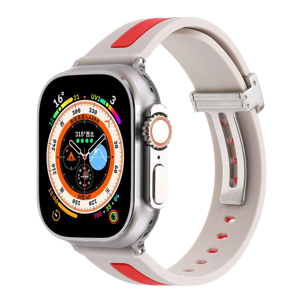 Super Skøn Metal Og Silikone Universal Rem passer til Apple Smartwatch - Rød#serie_9