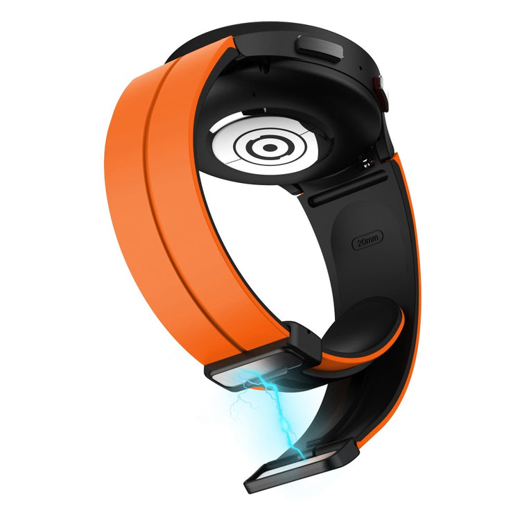 Skøn Metal Og Silikone Universal Rem passer til Samsung Smartwatch - Orange#serie_1