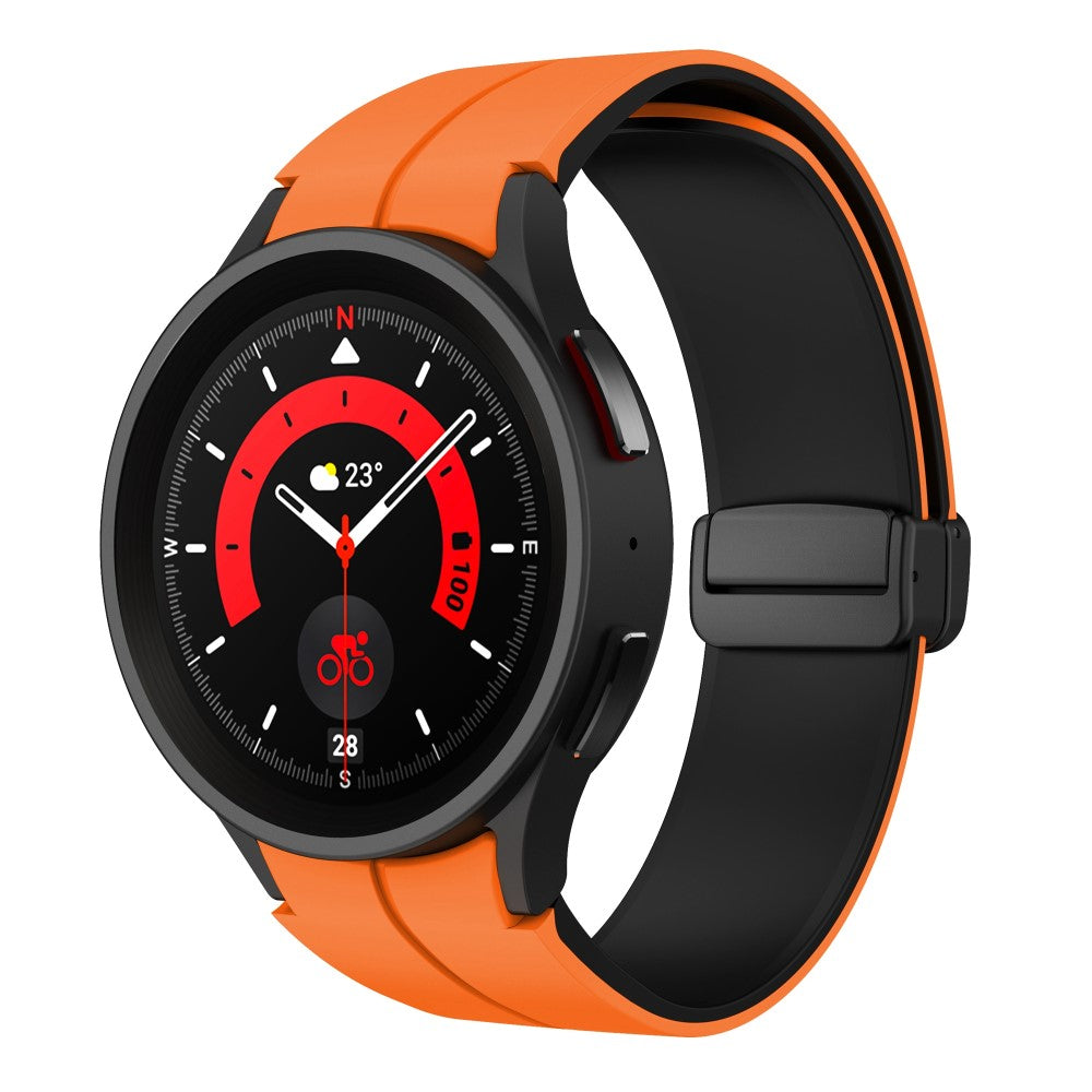 Skøn Metal Og Silikone Universal Rem passer til Samsung Smartwatch - Orange#serie_1