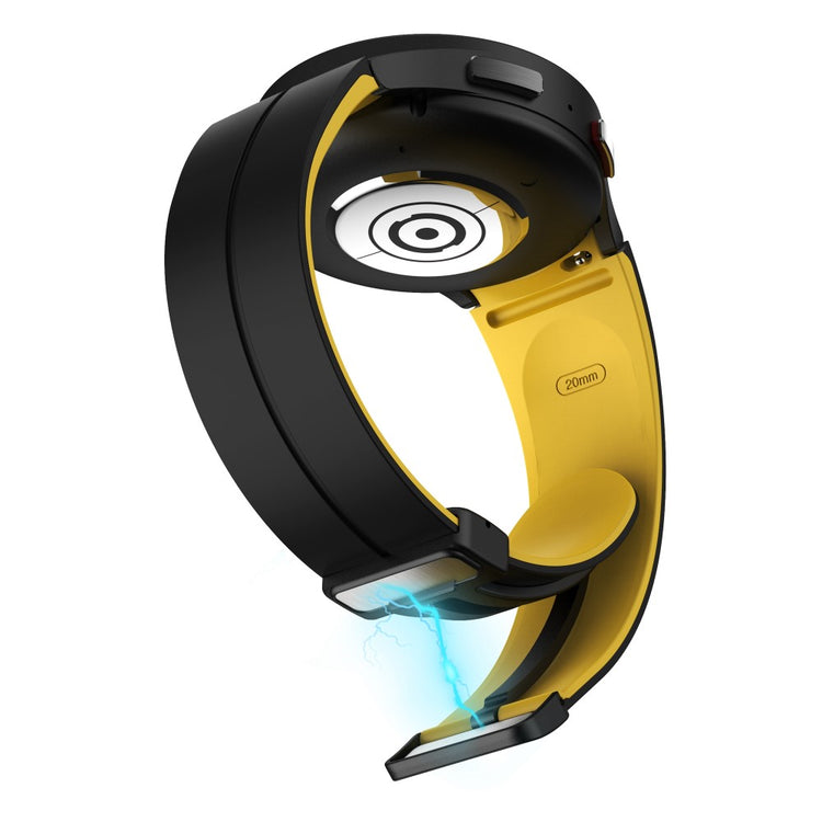 Skøn Metal Og Silikone Universal Rem passer til Samsung Smartwatch - Gul#serie_4