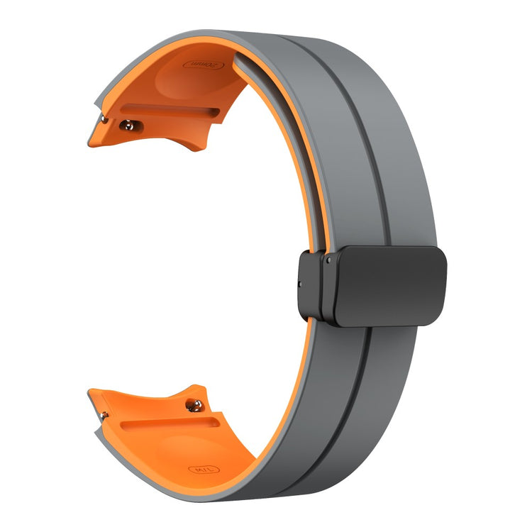 Skøn Metal Og Silikone Universal Rem passer til Samsung Smartwatch - Orange#serie_6