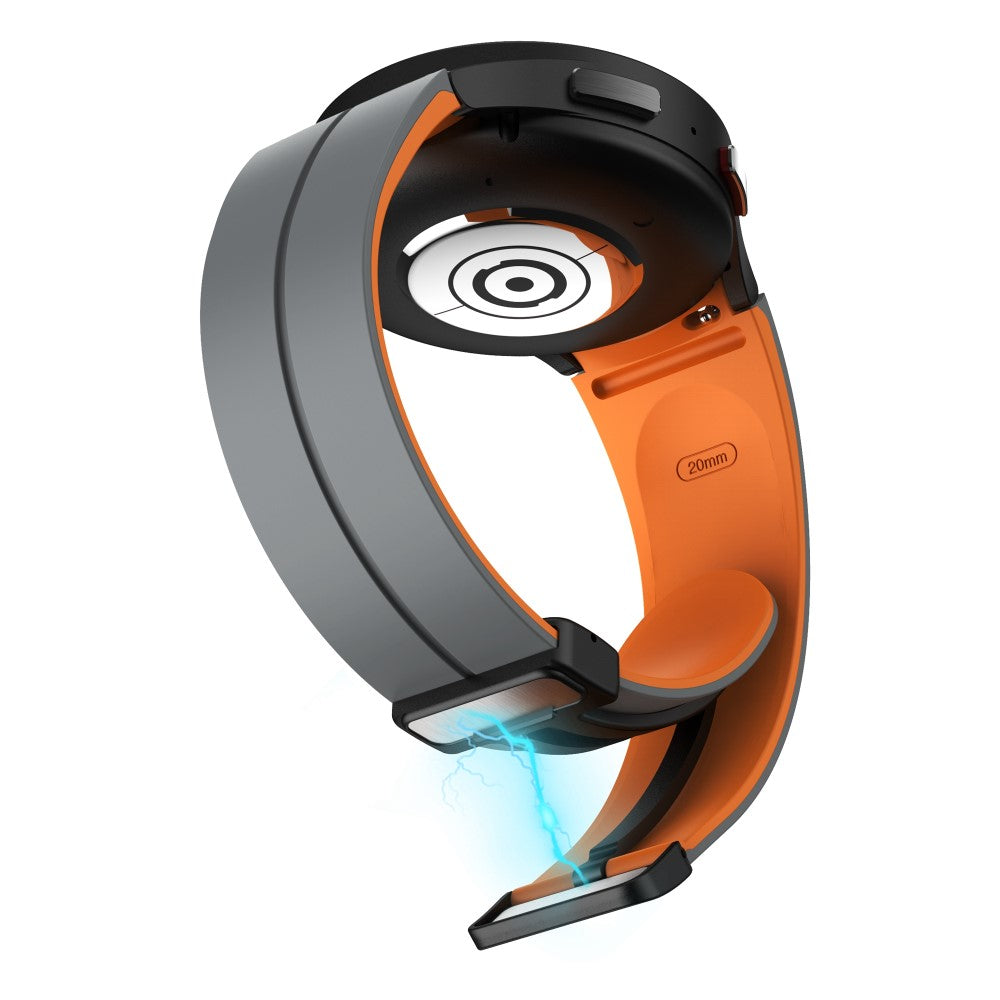 Skøn Metal Og Silikone Universal Rem passer til Samsung Smartwatch - Orange#serie_6