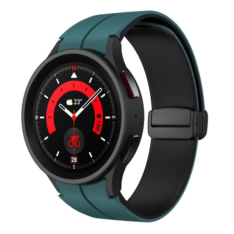 Skøn Metal Og Silikone Universal Rem passer til Samsung Smartwatch - Grøn#serie_8