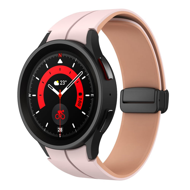 Skøn Metal Og Silikone Universal Rem passer til Samsung Smartwatch - Pink#serie_9