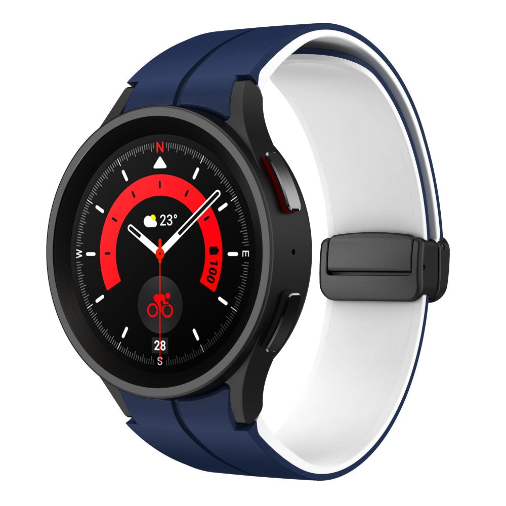 Skøn Metal Og Silikone Universal Rem passer til Samsung Smartwatch - Hvid#serie_10