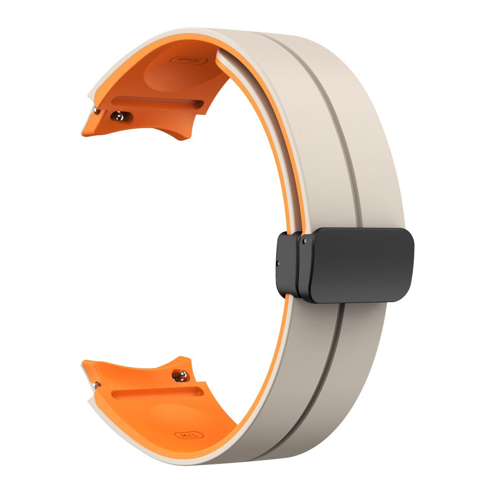Skøn Metal Og Silikone Universal Rem passer til Samsung Smartwatch - Orange#serie_11