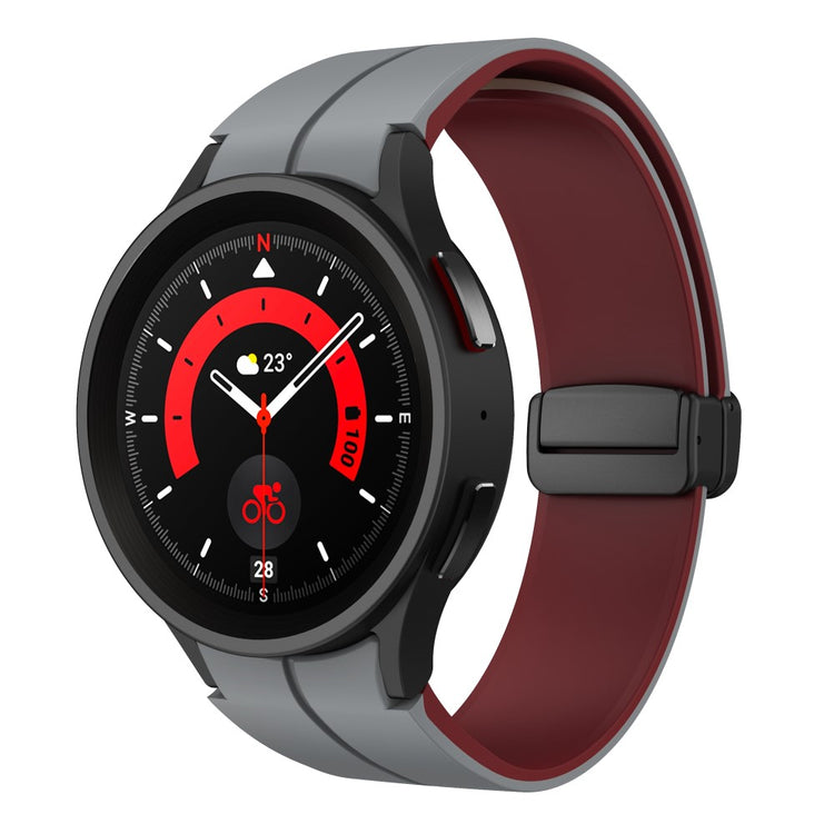 Skøn Metal Og Silikone Universal Rem passer til Samsung Smartwatch - Rød#serie_12