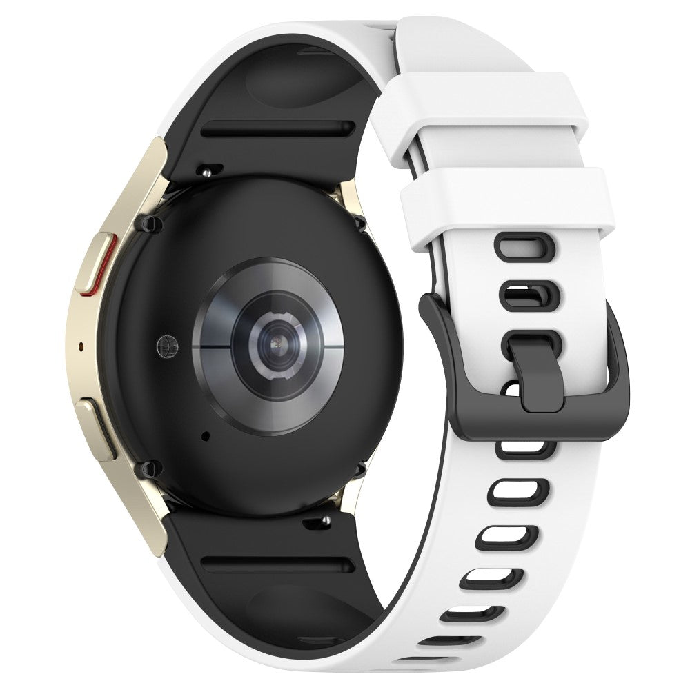 Klassisk Metal Og Silikone Universal Rem passer til Samsung Smartwatch - Hvid#serie_2