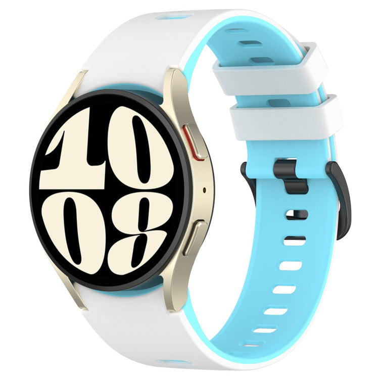 Klassisk Metal Og Silikone Universal Rem passer til Samsung Smartwatch - Blå#serie_3