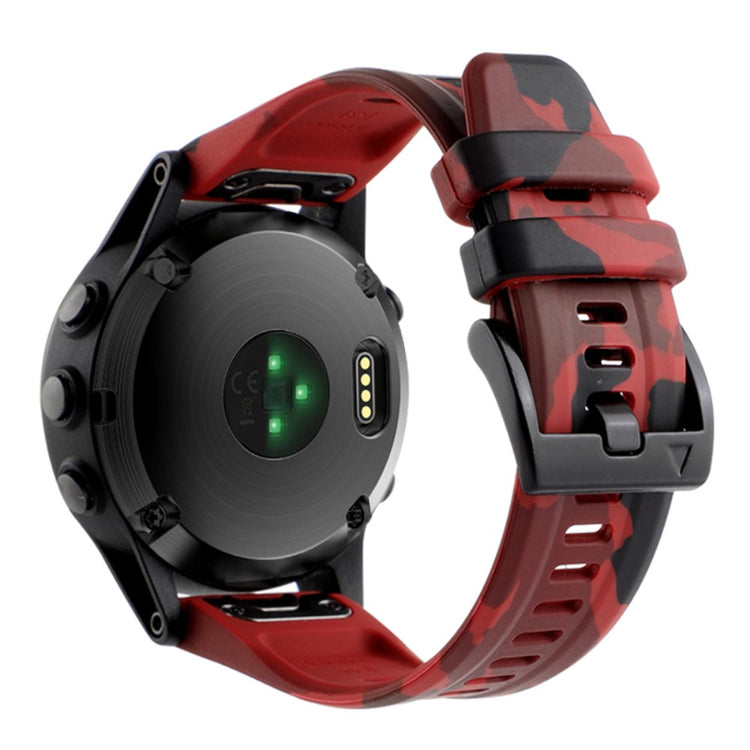 Holdbart Metal Og Silikone Universal Rem passer til Smartwatch - Rød#serie_5