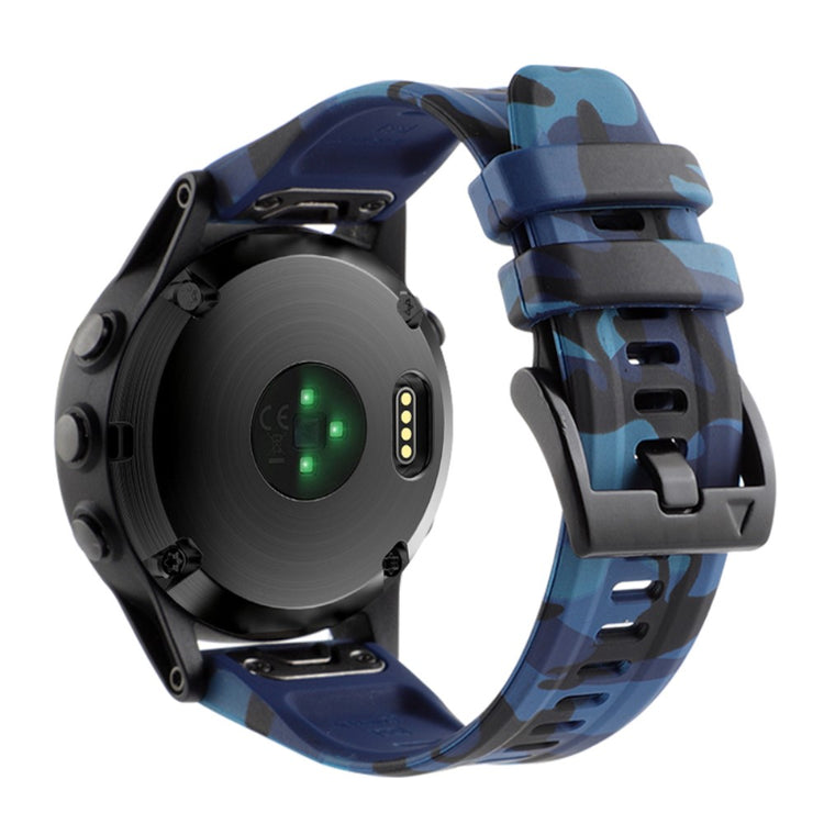 Holdbart Metal Og Silikone Universal Rem passer til Smartwatch - Blå#serie_8