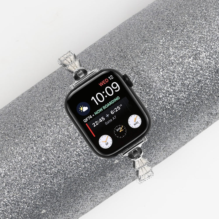 Godt Metal Og Rhinsten Universal Rem passer til Apple Smartwatch - Sølv#serie_049